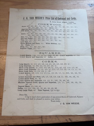 1888 price leaflet - price, van